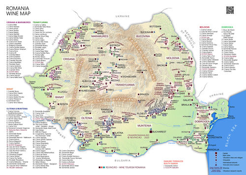 aktuelle Wein-Landkarte Rumänien 2020
